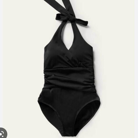 Boden Other - Boden Women Black Halter Ruched Tummy Friendly One Piece Swimsuit | Size 8
